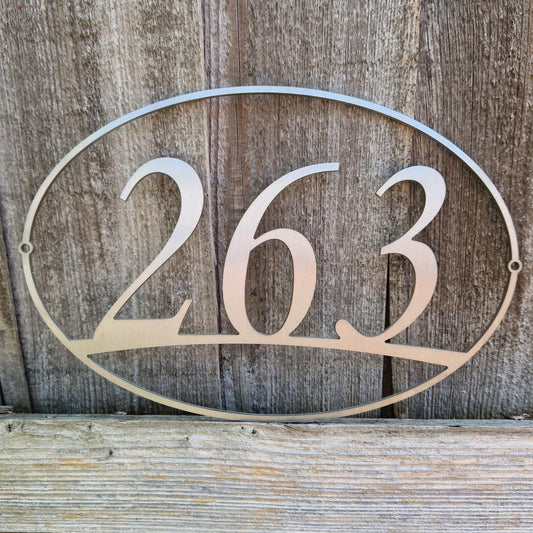 Sale Stainless Steel oval framed house number 263