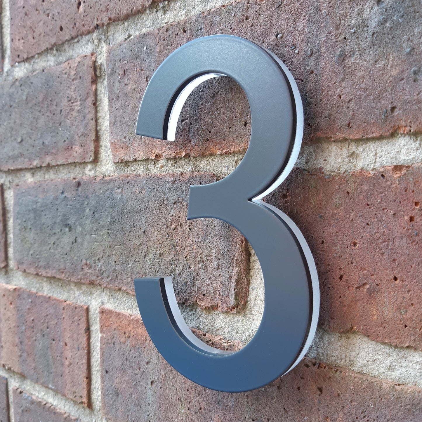 Anthracite Grey 3D House Numbers - Powder Coated Stainless Steel