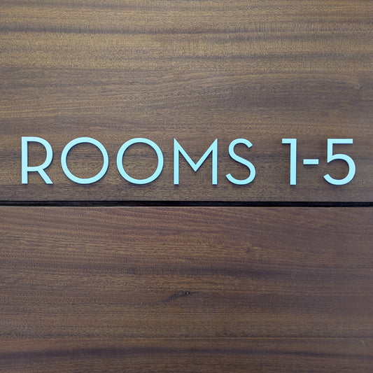 Modern Matt White Lettering for Offices - choose your text - stick on fixings