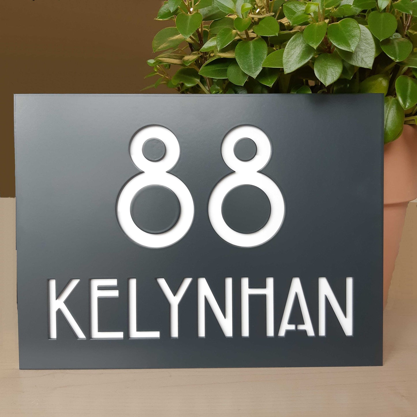 Custom made house names , powder coated house names , Black house names , Anthracite grey house names , floating house names , modern house names , contemporary house names, grey address plaque, address plaque, address sign, house sign, anthracite grey house sign, modern house sign, decorative house sign, traditional house sign