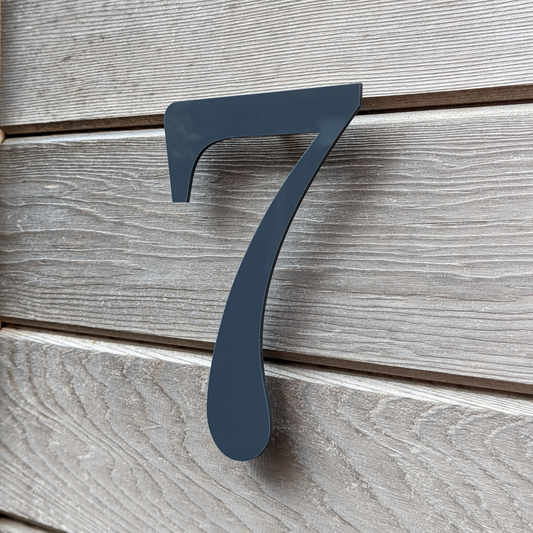 SALE Custom House Number 7 - 20cm floating - Custom Colour (Charcoal Grey)