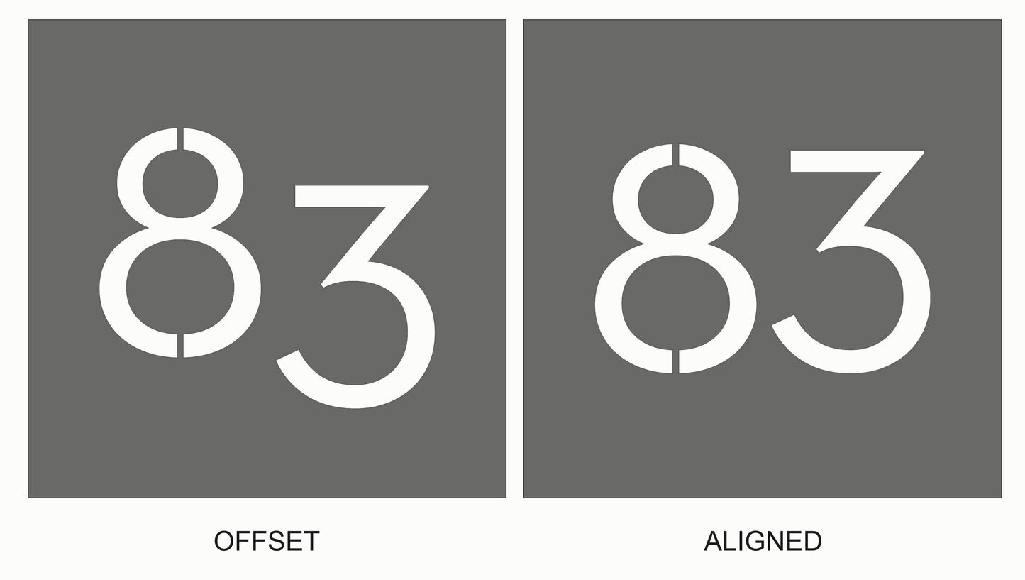 Square House Number Plaque - Grey - Customisable