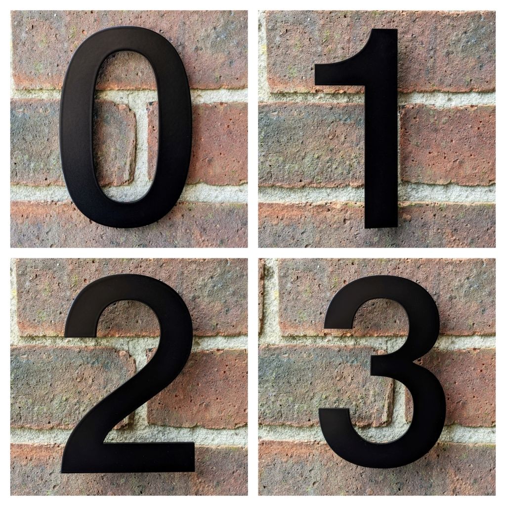 Black house numbers , powder coated house numbers , contemporary house numbers , modern house numbers , floating house numbers , house numbers