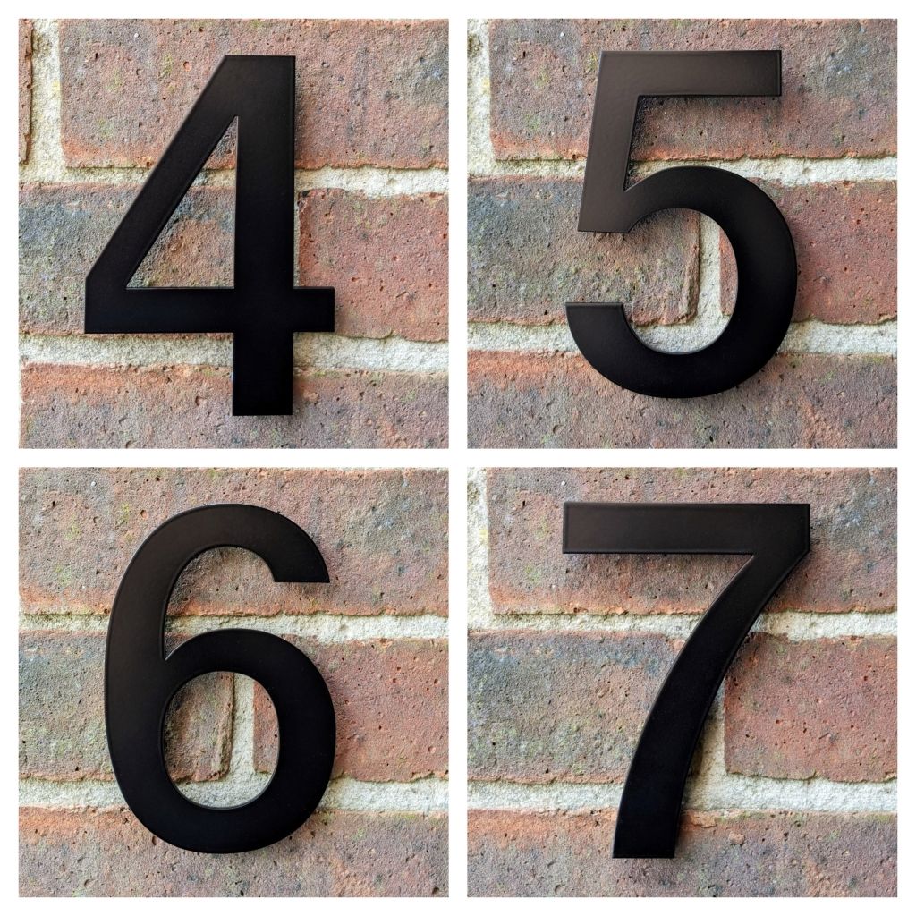Black house numbers , powder coated house numbers , contemporary house numbers , modern house numbers , floating house numbers , house numbers