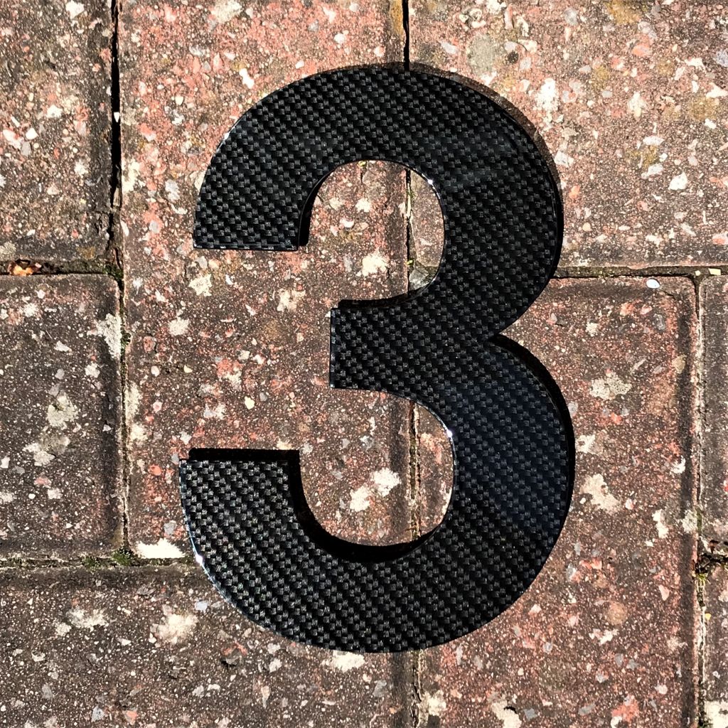 Sale house number, Carbon fibre effect, Sale carbon fibre effect house number