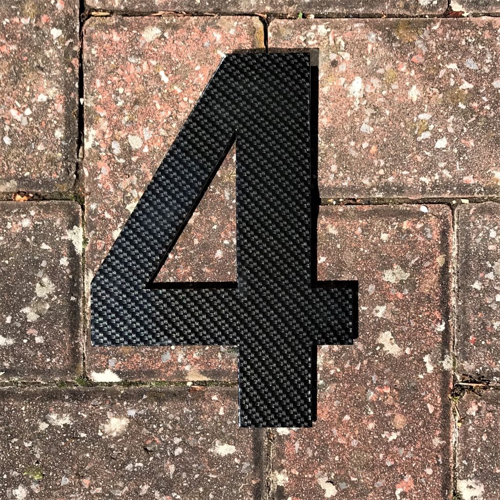 Sale house number, Carbon fibre effect, Sale carbon fibre effect house number