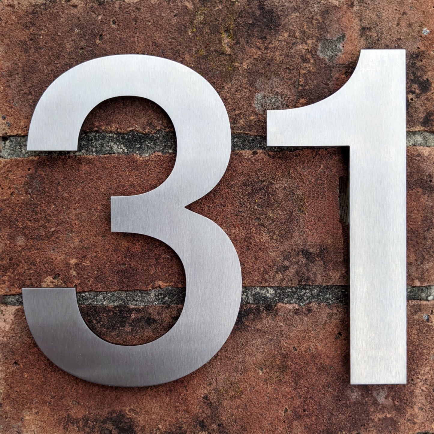 Stainless steel house number , house number , Helvetica house number , Stainless steel door number , modern house number , contemporary house number , house number made in the UK , Helvetica , hand finished house numbers