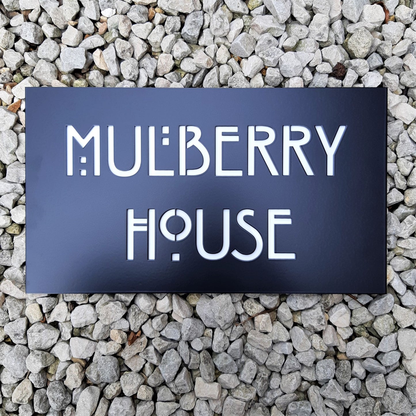 Custom made house names , powder coated house names , Black house names , Anthracite grey house names , floating house names , modern house names , contemporary house names