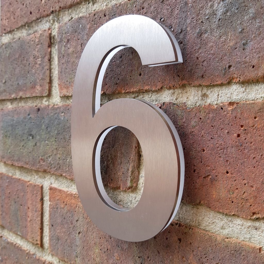 Stainless steel house number , 3D house numbers , floating house numbers , contemporary house number , modern house number ,