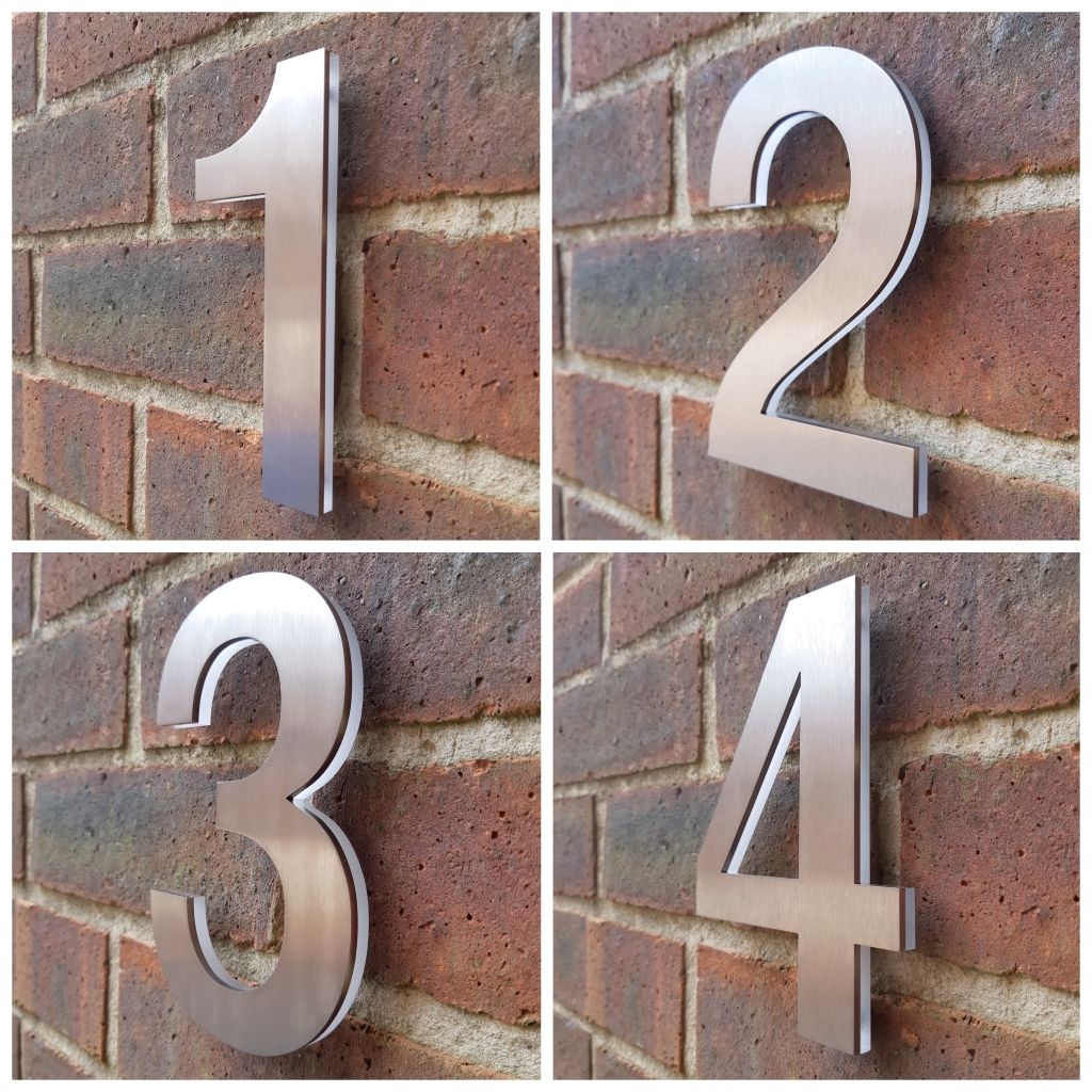 Stainless steel house number , 3D house numbers , floating house numbers , contemporary house number , modern house number ,