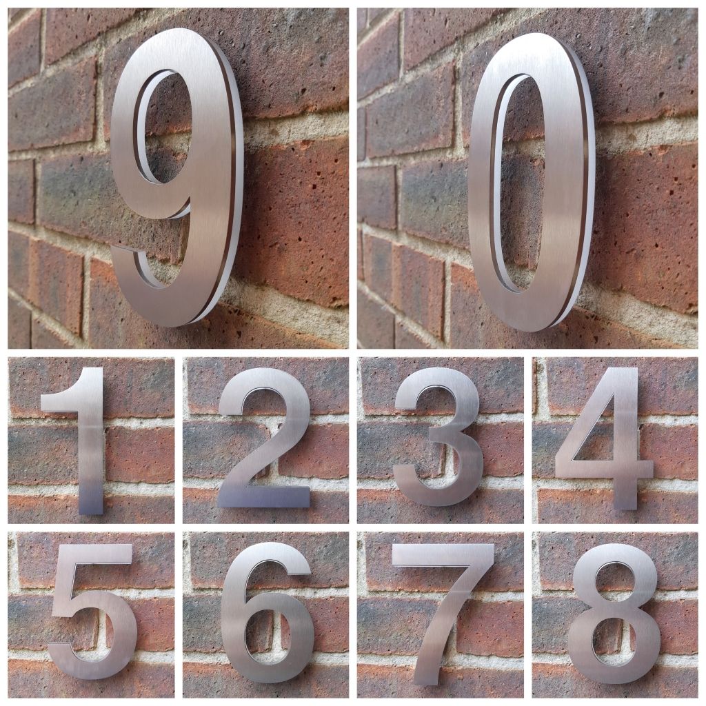 Stainless steel house number , 3D house numbers , floating house numbers , contemporary house number , modern house number ,