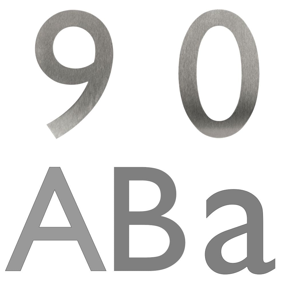 Stainless steel house number , house number , Gill Sans house number , Stainless steel door number , modern house number , contemporary house number , house number made in the UK , Gill Sans , hand finished house numbers