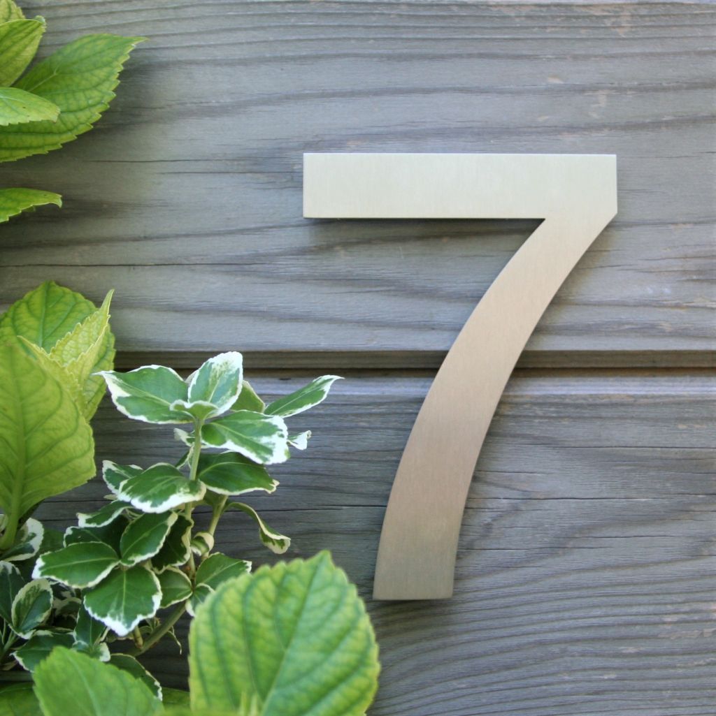 Stainless steel house number , house number , Helvetica house number , Stainless steel door number , modern house number , contemporary house number , house number made in the UK , Helvetica , hand finished house numbers