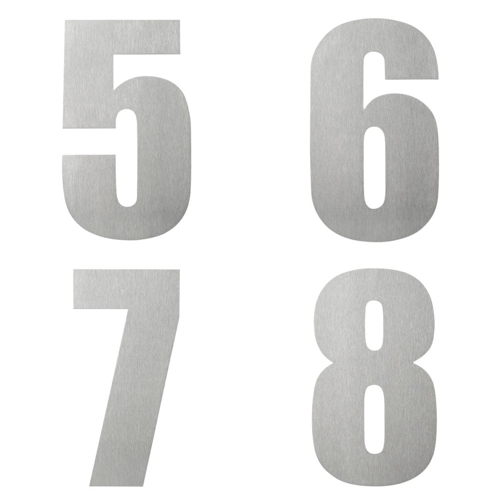 Stainless steel house number , house number , Impact house number ,  Stainless steel door number , modern house number , contemporary house number , house number made in the UK , Impact , hand finished house numbers