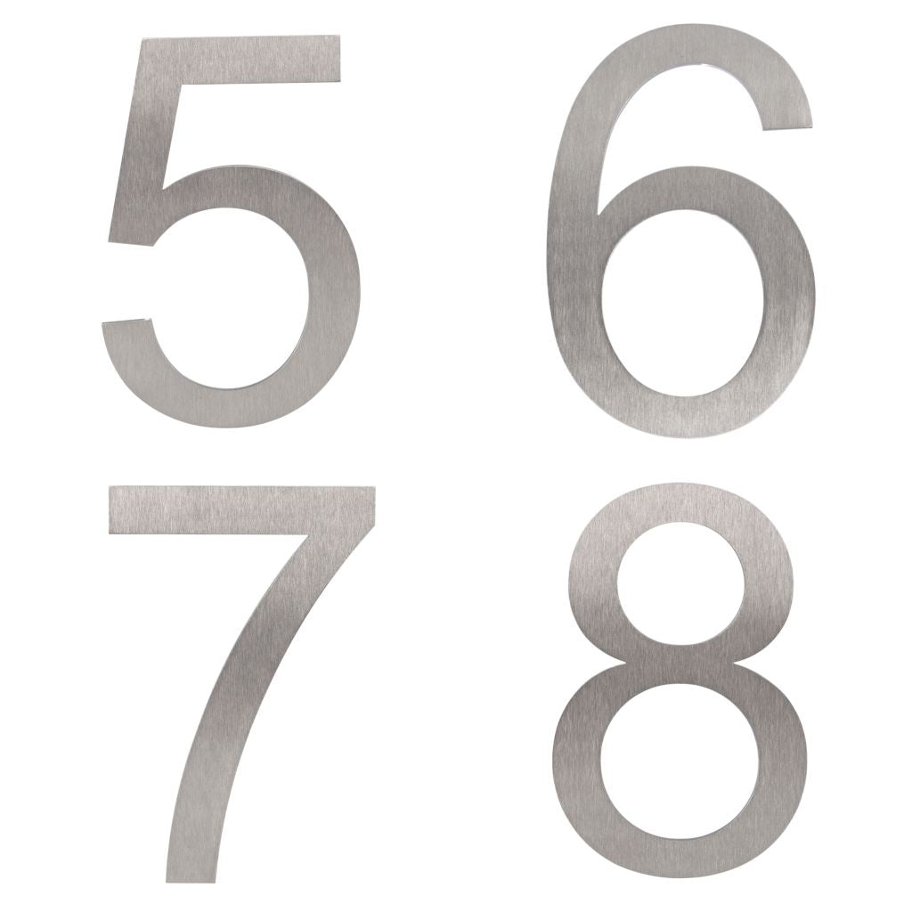 Stainless steel house number, house number, Sans Serif house number, modern house number, contemporary house number, hand finished house numbers