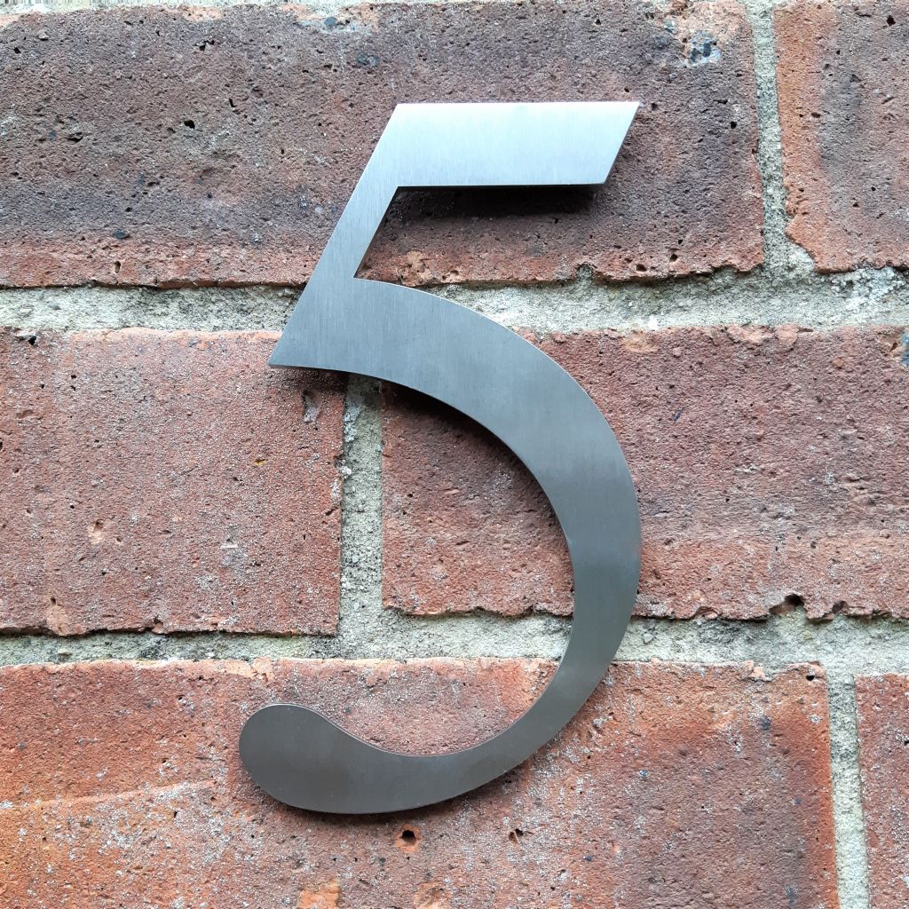 Stainless steel house number, house number, Times New Roman house number, modern house number, traditional house number, hand finished house numbers , Serif house number