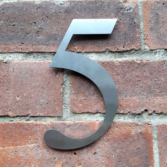Stainless steel house number, house number, Times New Roman house number, modern house number, traditional house number, hand finished house numbers , Serif house number