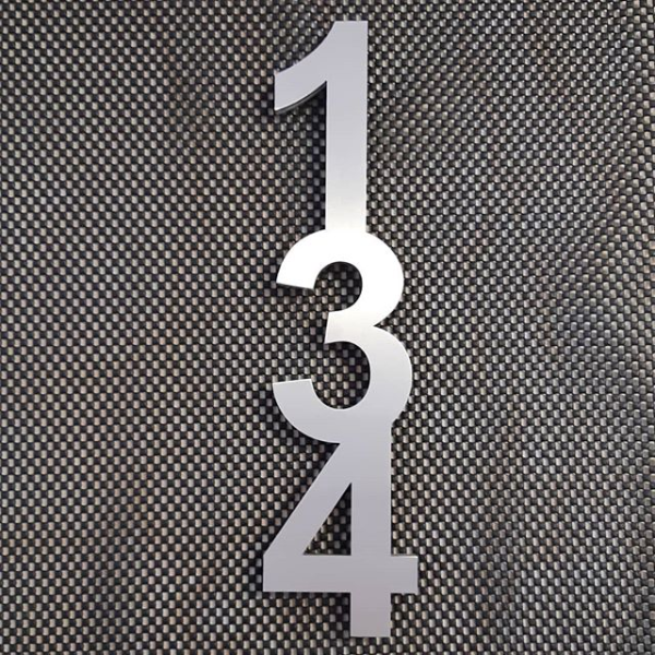 Stainless steel house number , vertical house numbers , connected house number , hand finished house number , custom house number