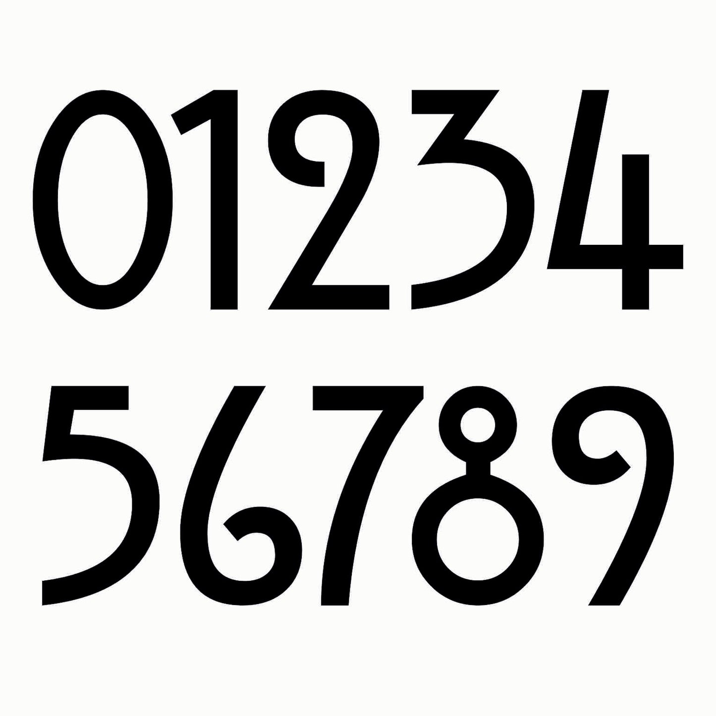 Black House Numbers - Powder Coated Stainless Steel - Mackintosh SALE