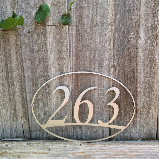 Sale Stainless Steel oval framed house number 263