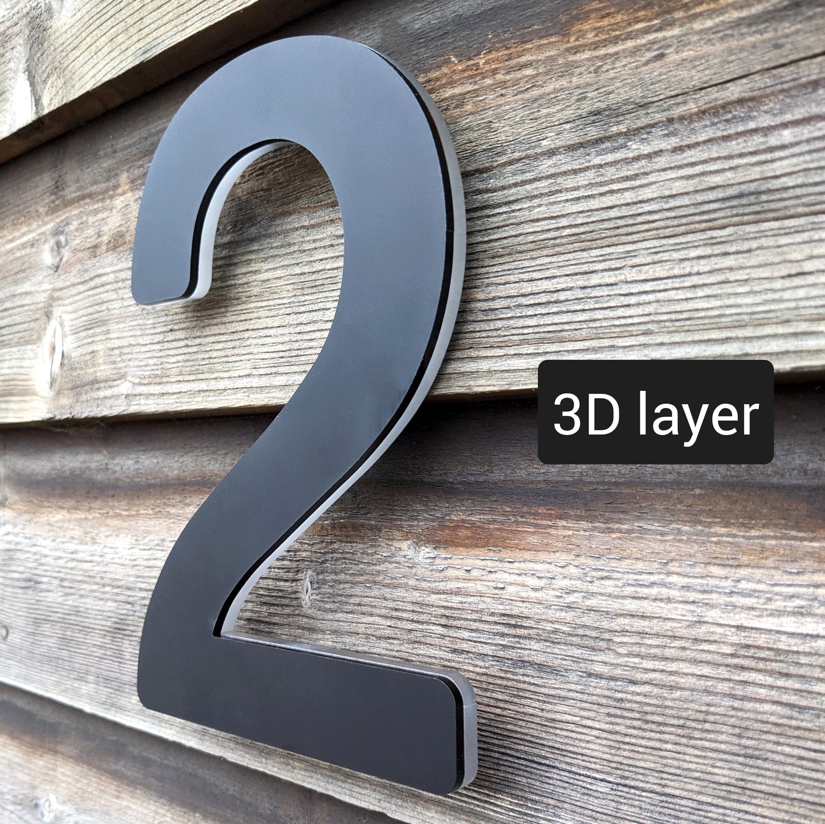 Modern Black House Numbers 20cm - Acrylic Floating – Housenumbers Limited