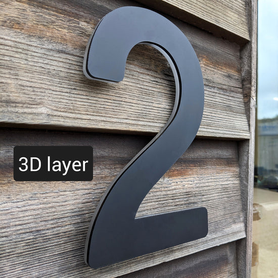 Modern Black House Numbers 20cm Acrylic Floating Housenumbers Limited