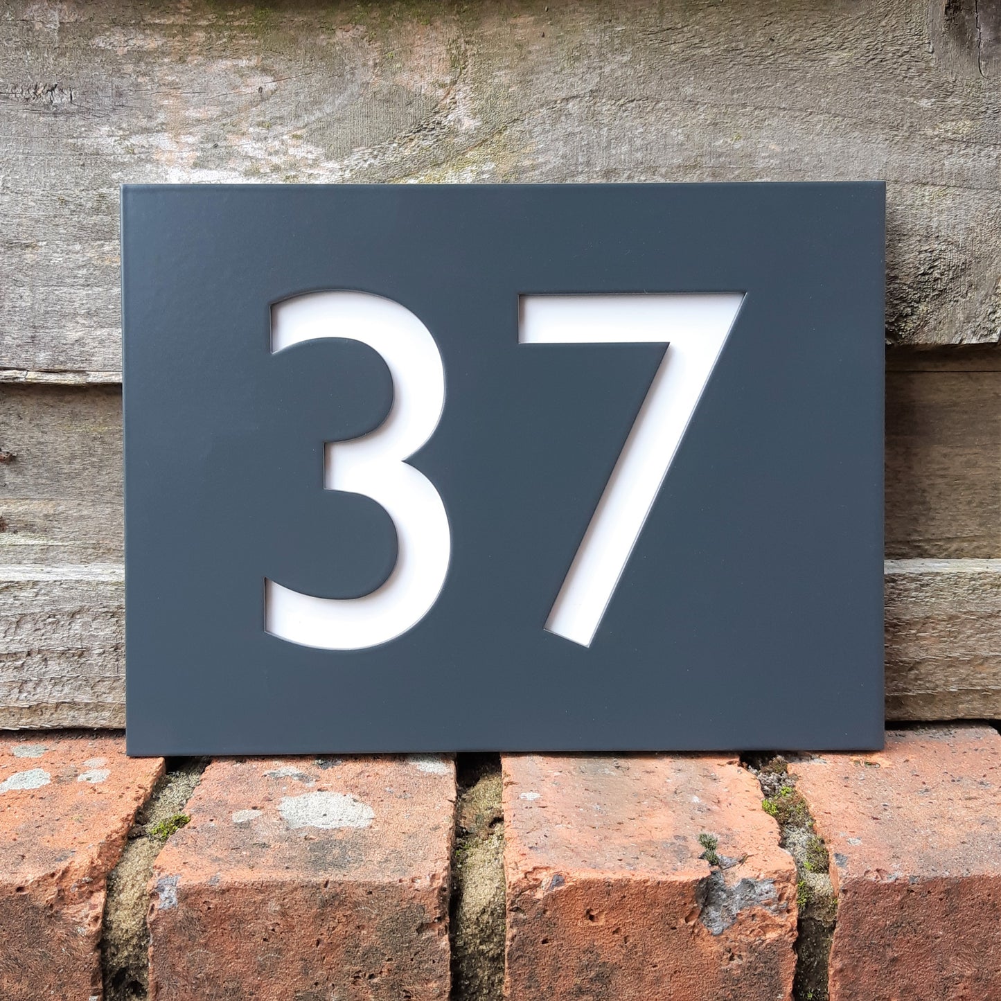 Anthracite Grey House Number Plaque - Powder Coated Stainless Steel
