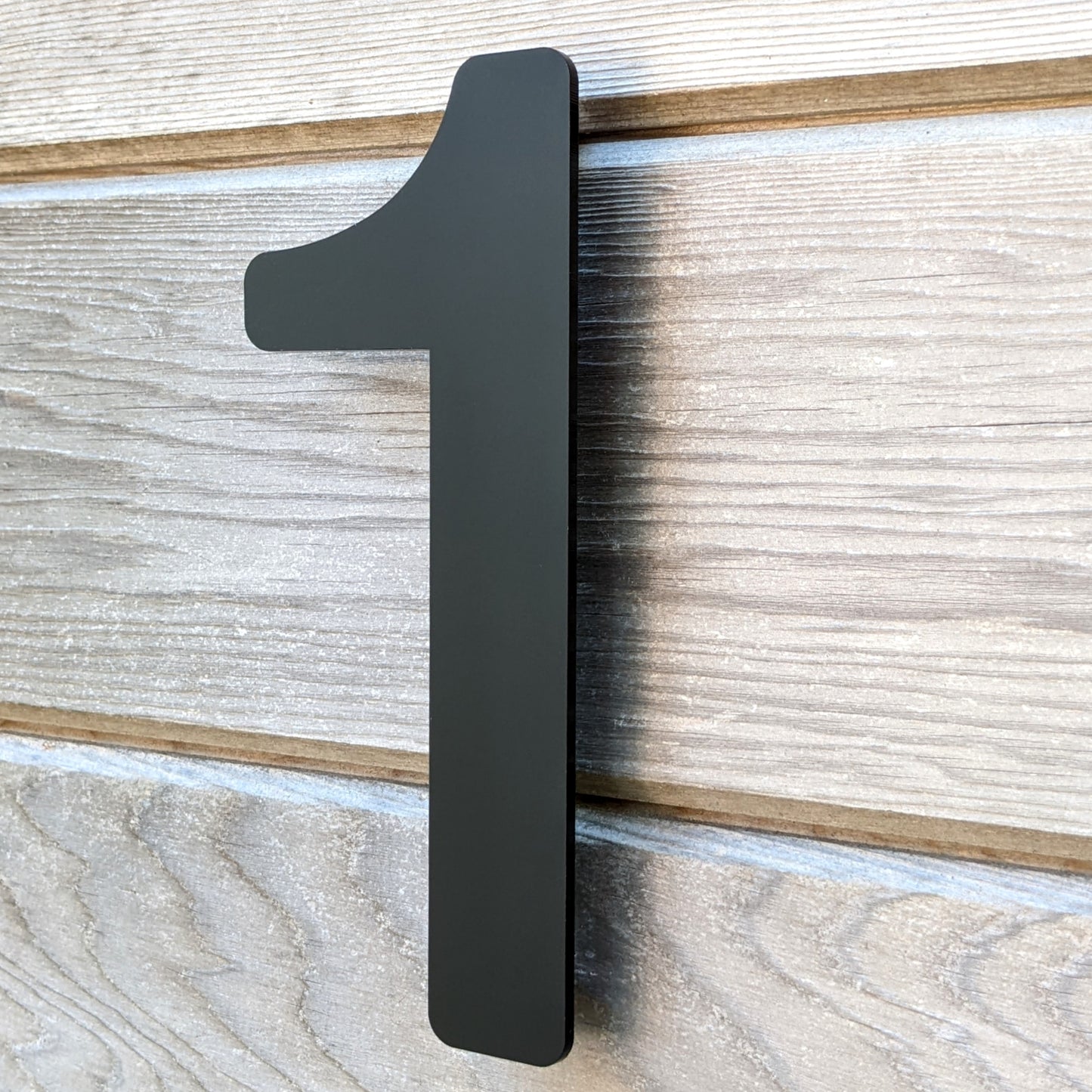 SALE Modern Black MATT House Number 1, 20cm - Acrylic Floating
