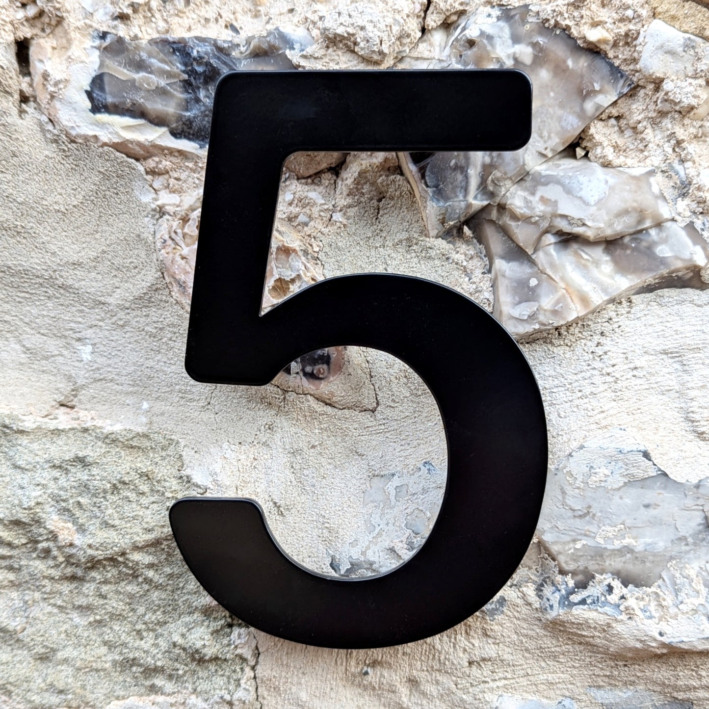 Black House Numbers - Powder Coated Stainless Steel - Curved SALE Edition