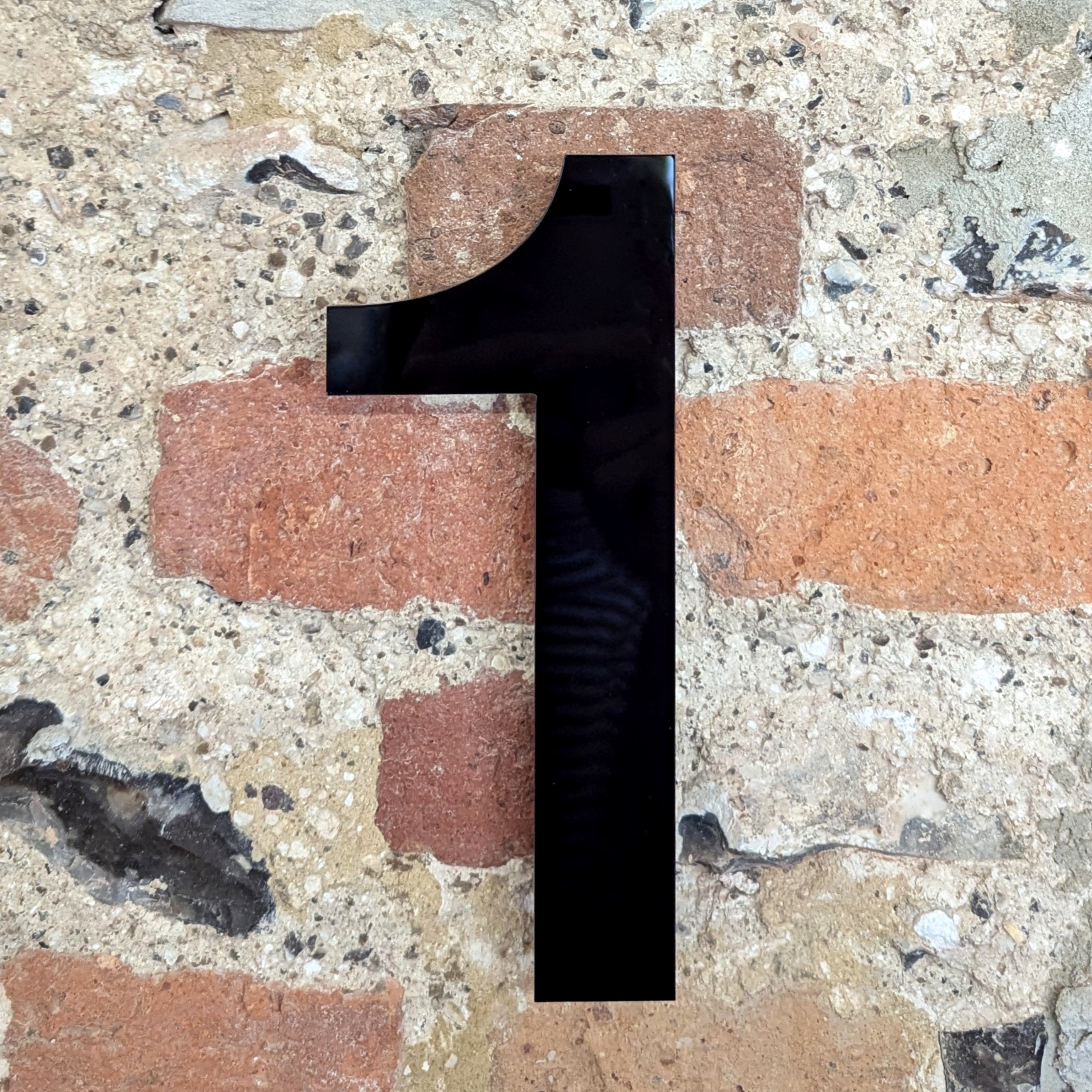 SALE Modern Gloss Black House Number 1 20cm Acrylic Floating sale-modern-gloss-black-house-number-1-20cm-acrylic-floating