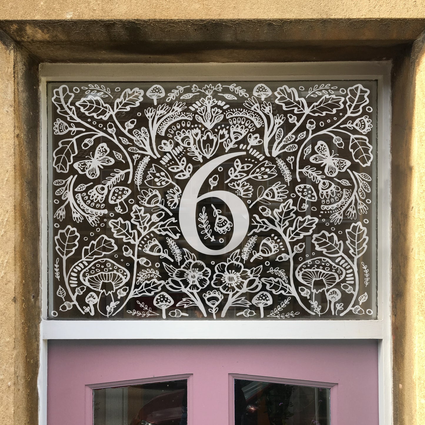 Door Number Window Film WOODLAND by Blossom & Brush