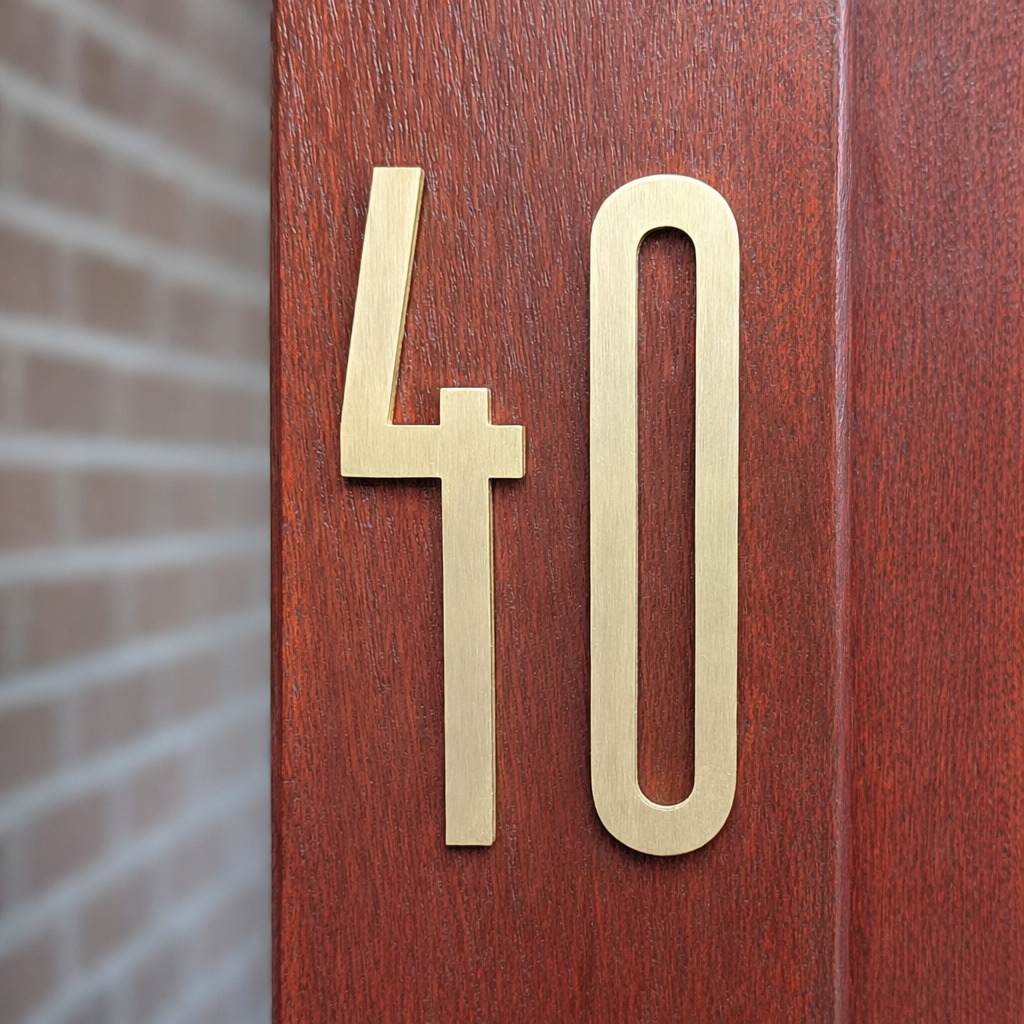 Solid Brass Door Numbers - Stick on Fixing