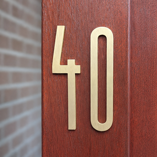 Solid Brass Door Numbers - Stick on Fixing