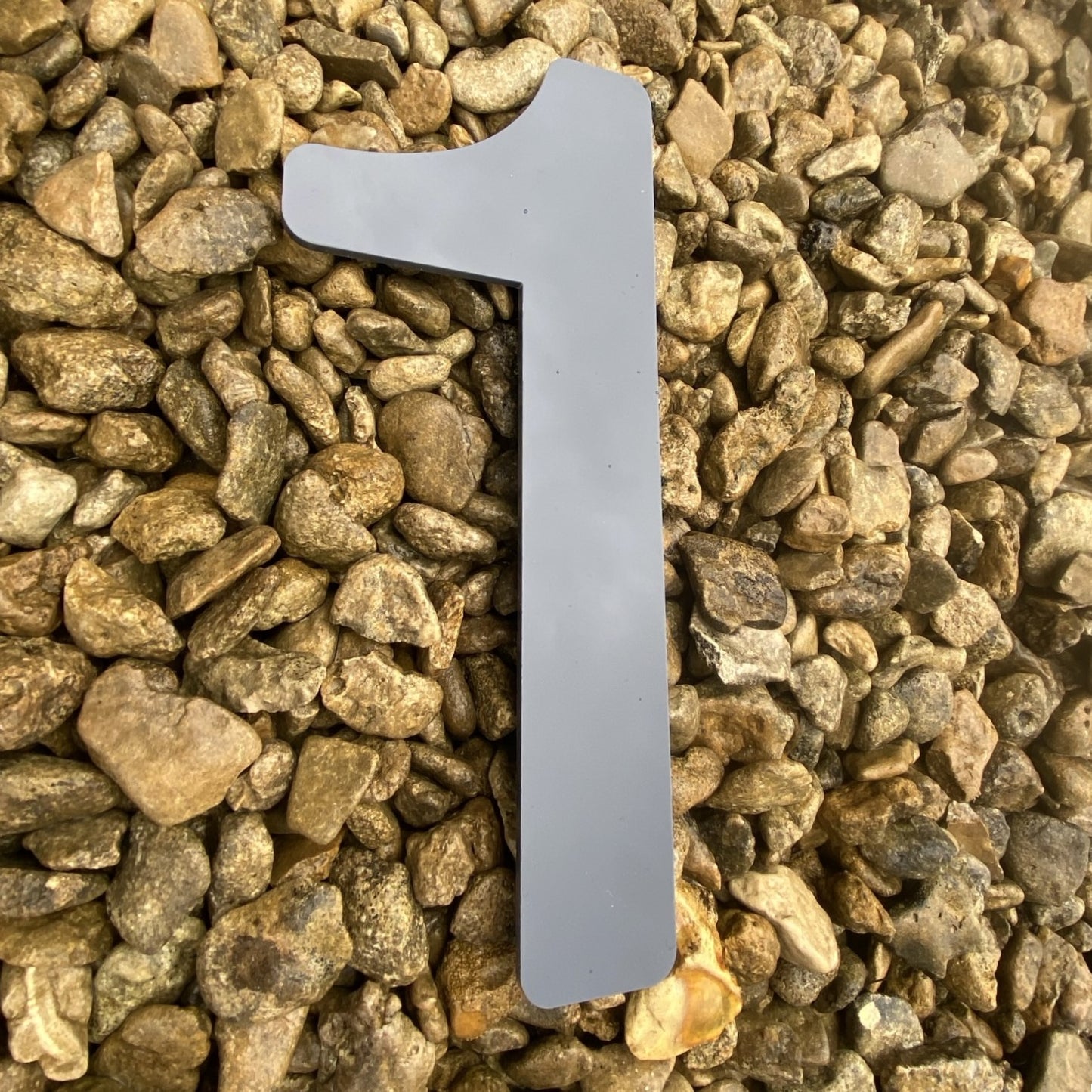 SALE Modern GREY GLOSS House Number 1, 20cm - Acrylic Floating