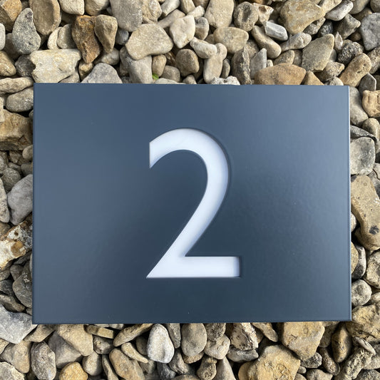 SALE House Number Anthracite Grey 2 Plaque