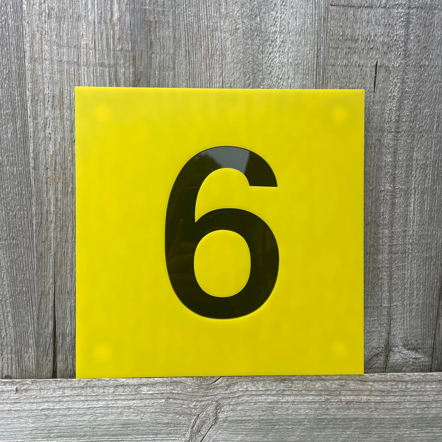 SALE Large Yellow Square House Number Plaque 6/9