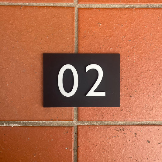 SALE Mini Rectangle House Number Plaque 02
