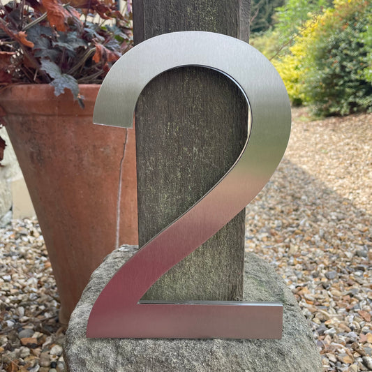 SALE Stainless Steel 3D House Number 2 250mm