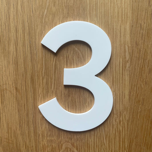 SALE White Door Numbers Bold 100mm