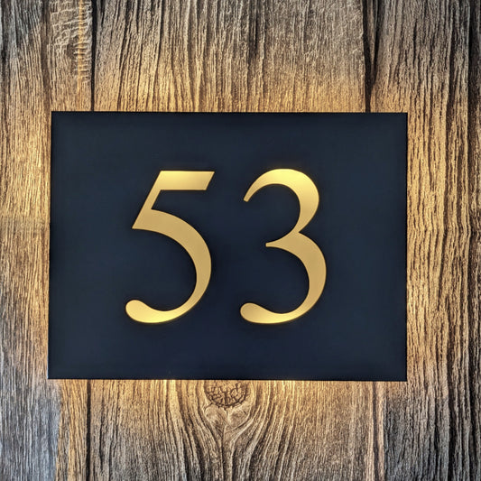 LED House Number Plaque - Times New Roman