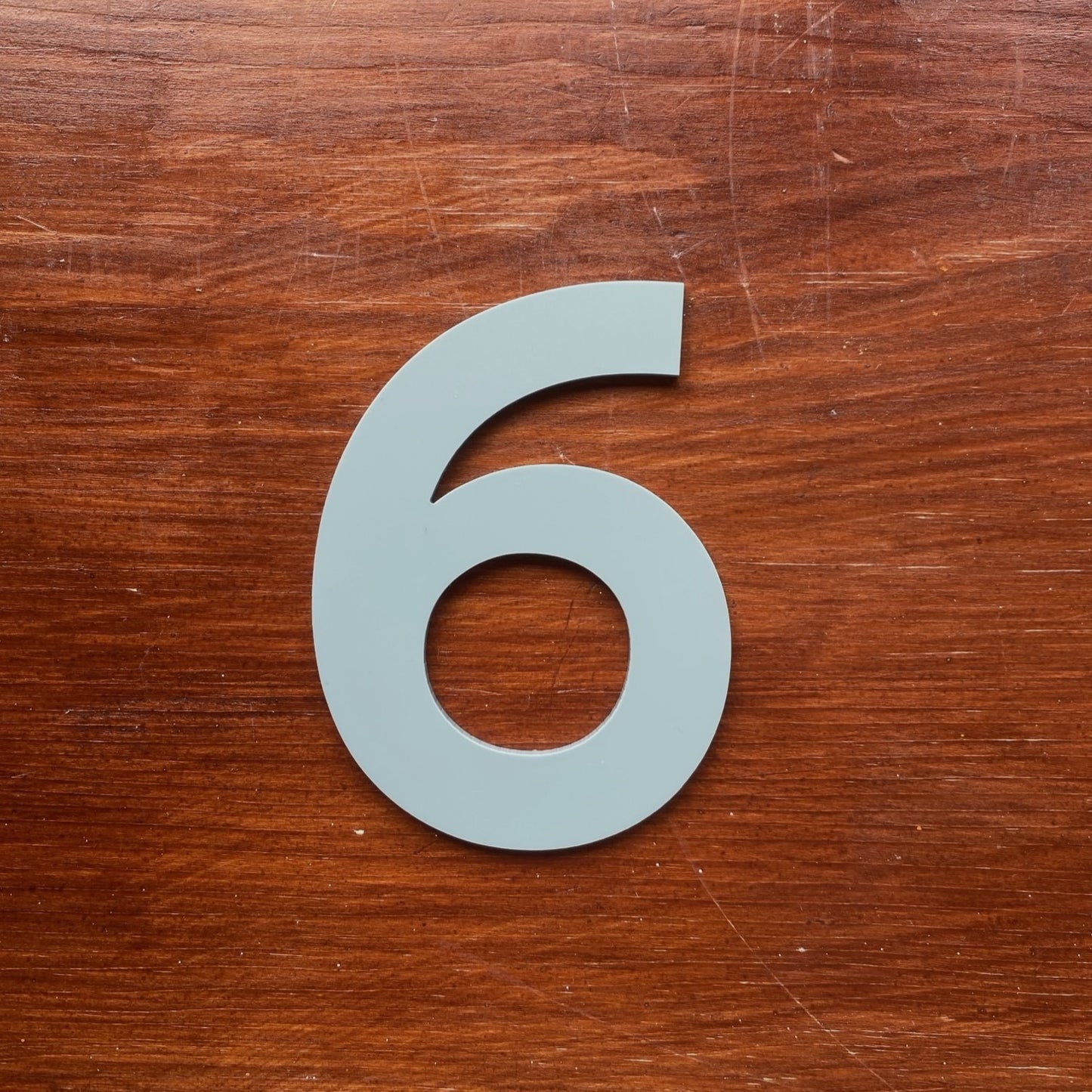 SALE Bold Duck Egg Blue Door Number 6/9 - Stick on Fixing