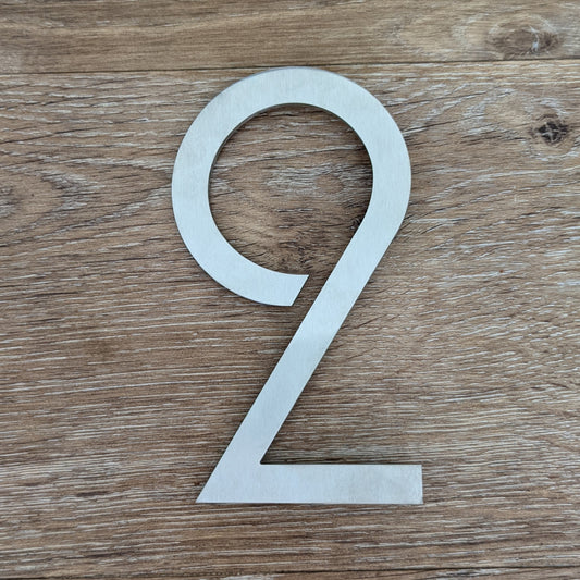 SALE one off stainless steel house number 2