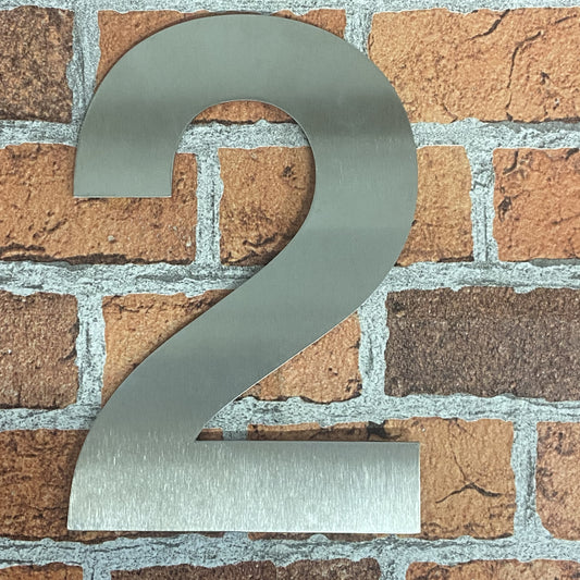 SALE Stainless Steel Helvetica BOLD Number 2, 195mm high