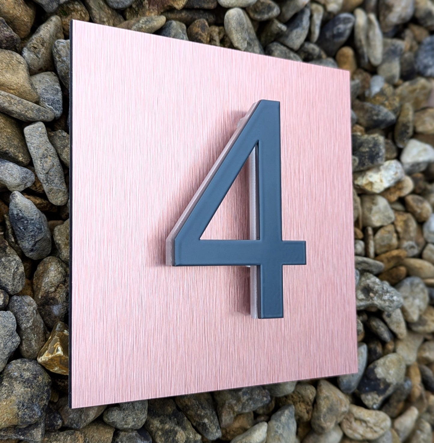 3D House Numbers, mounted onto copper