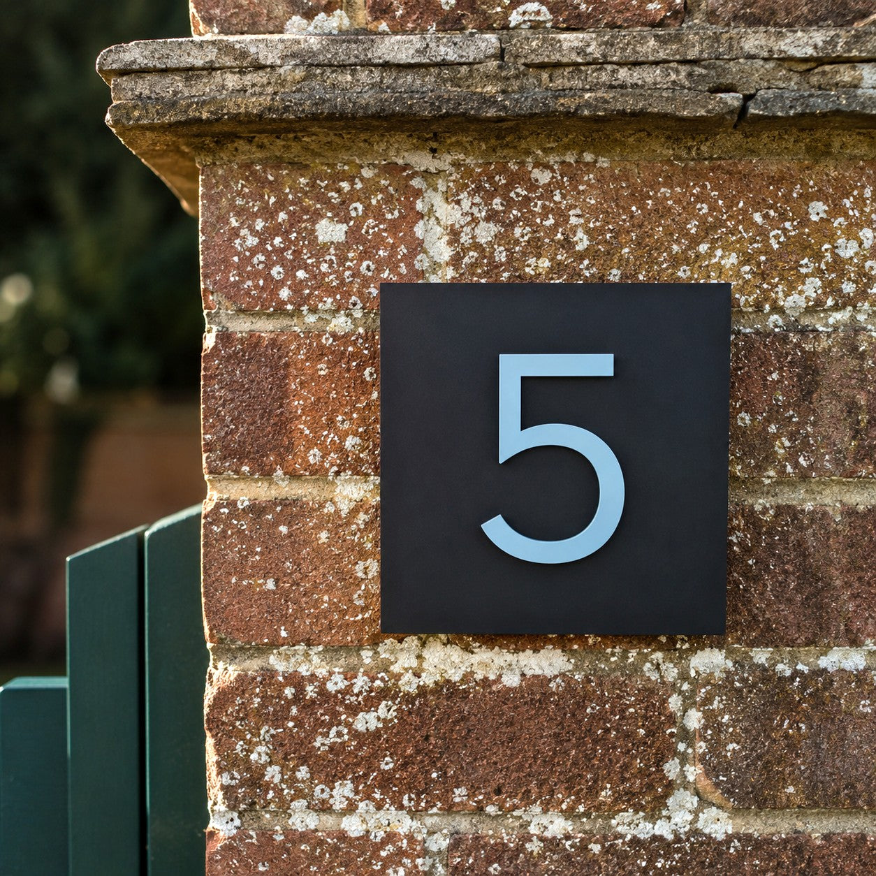 Square House Number Plaque - Black - Recycled Acrylic - Customisable