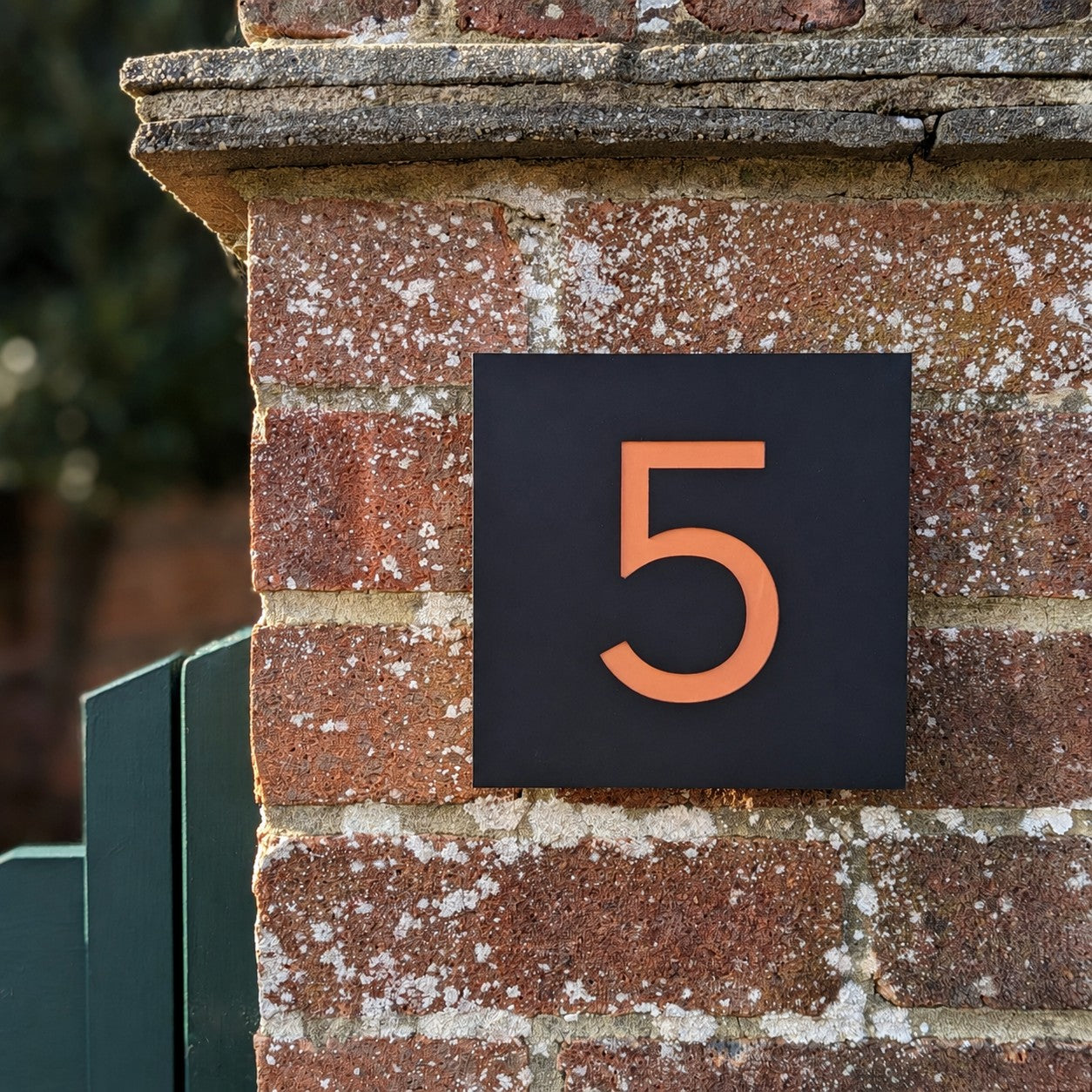 Square House Number Plaque - Black - Recycled Acrylic - Customisable