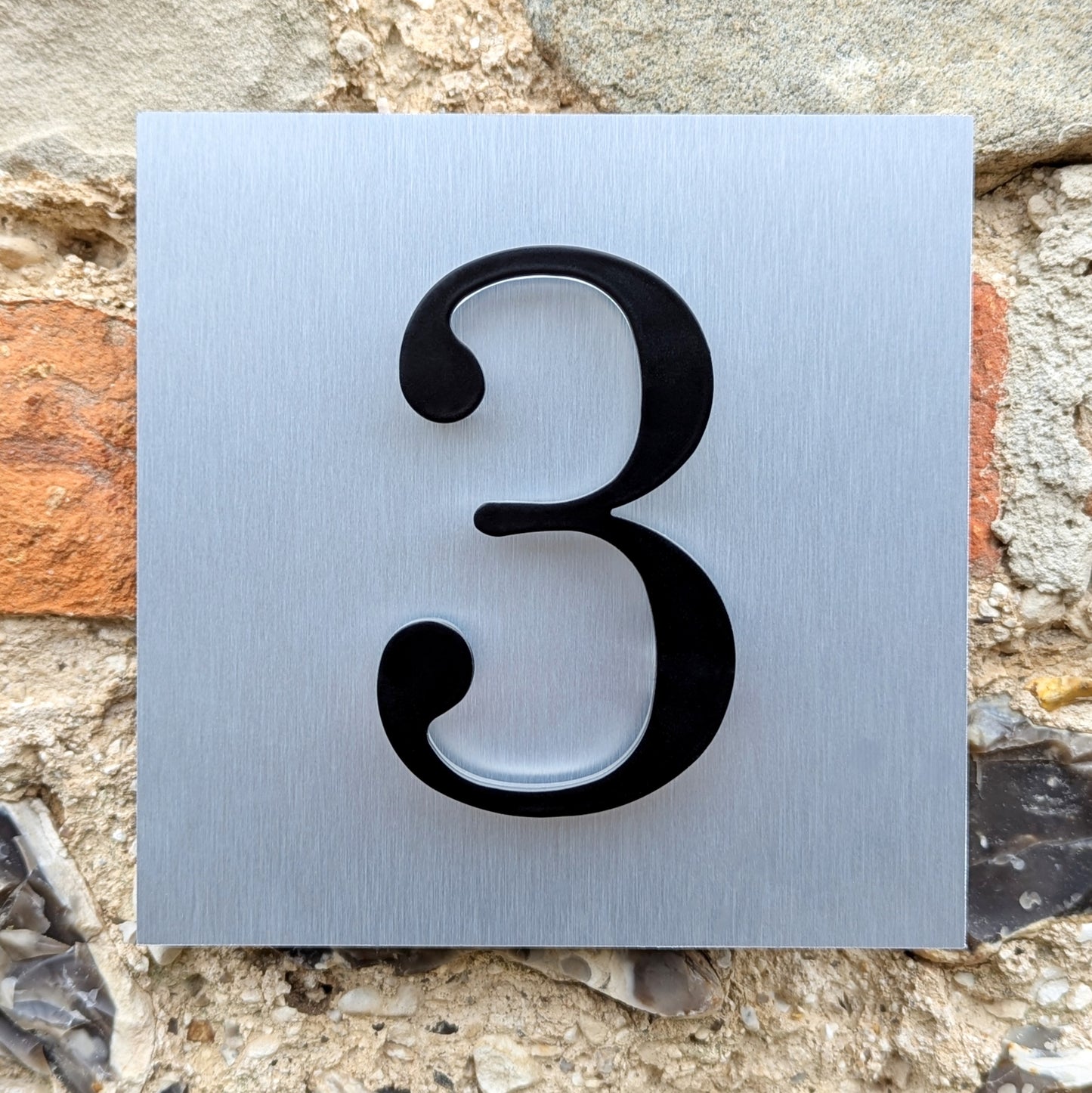 3D House Numbers, mounted onto silver