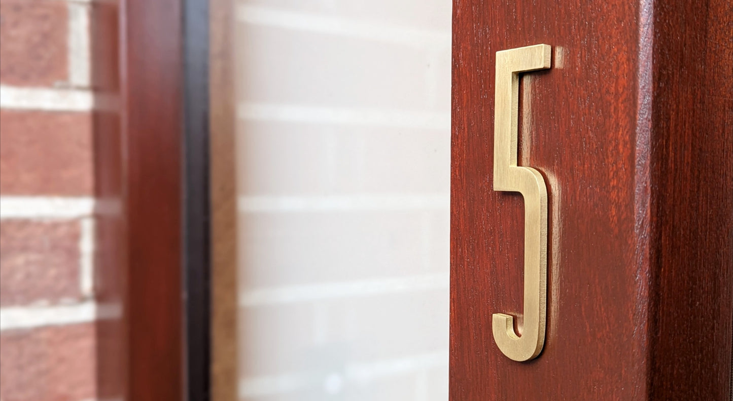 Solid Brass Door Numbers - Stick on Fixing