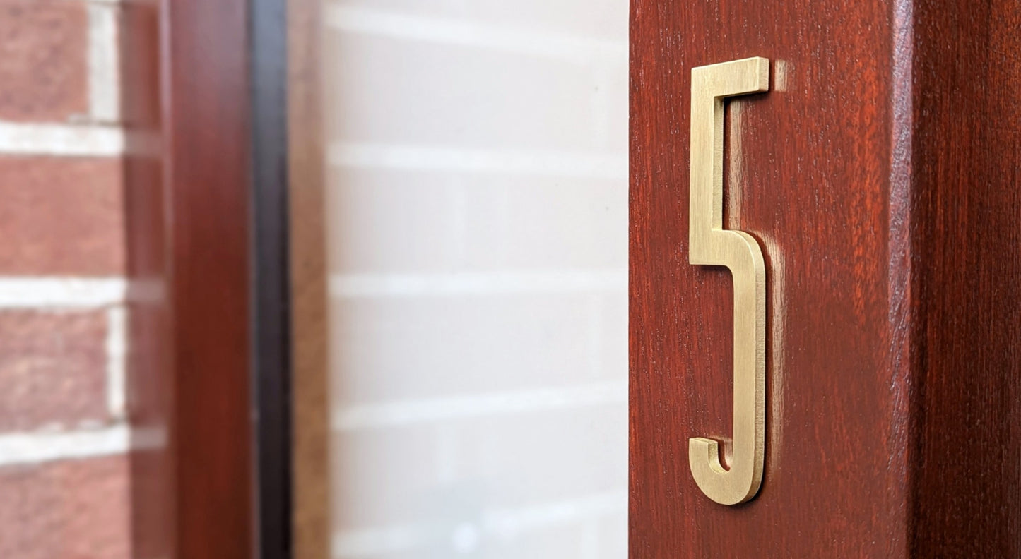 Solid Brass Door Numbers - Stick on Fixing