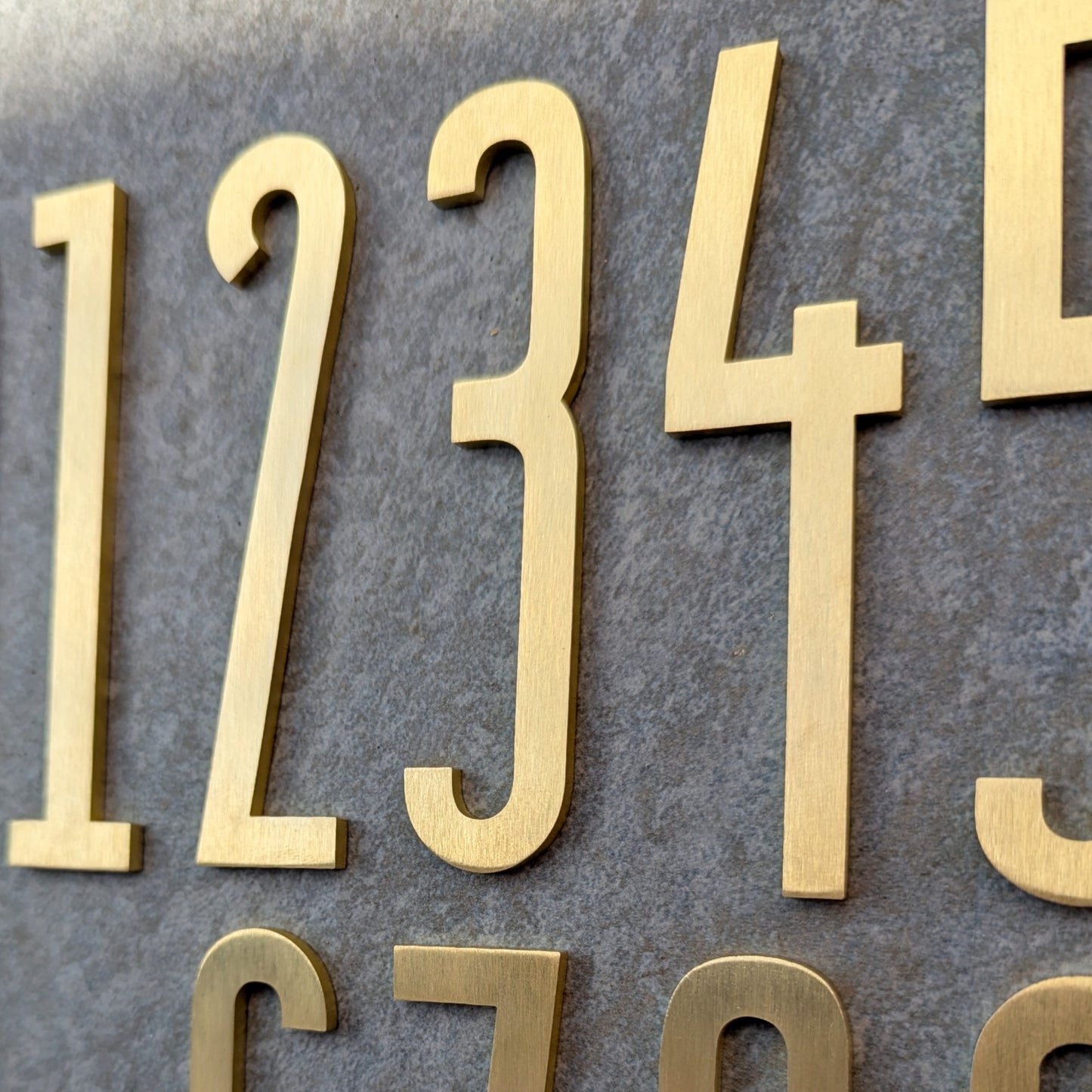 Solid Brass Door Numbers - Stick on Fixing